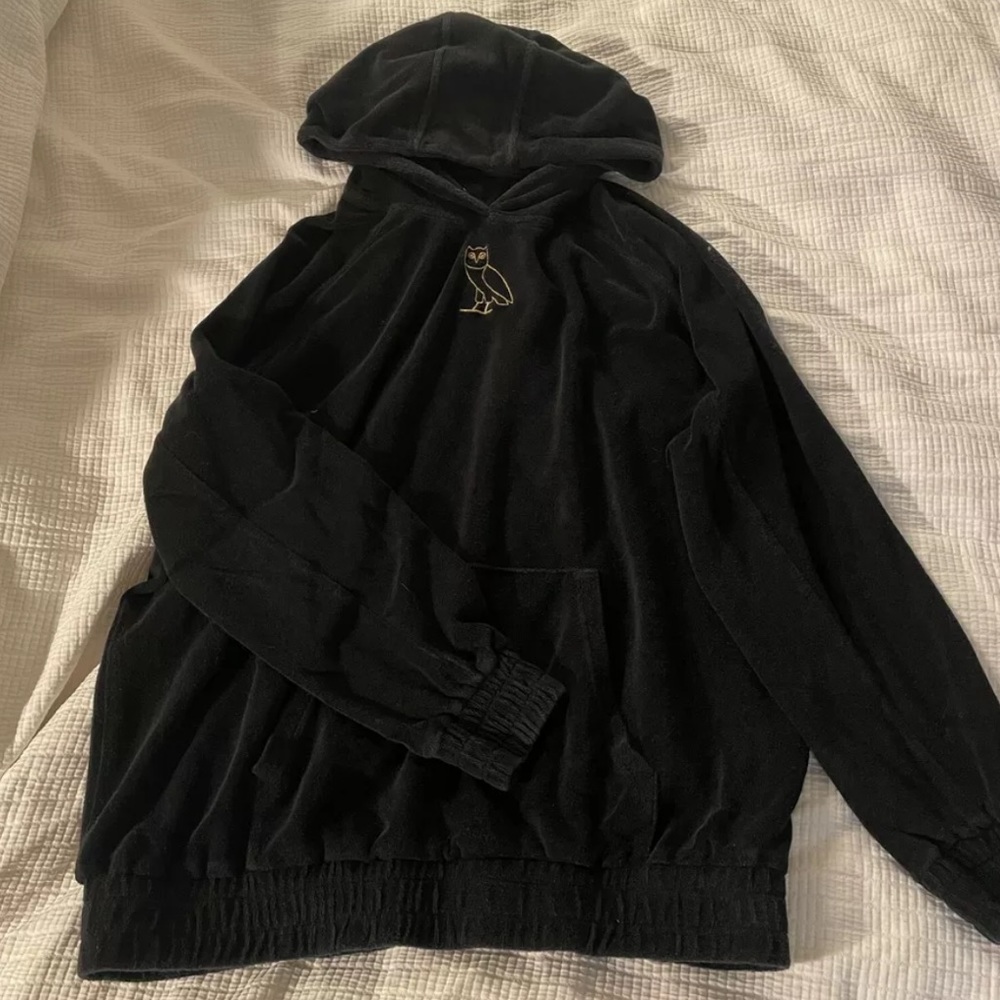 OVO October's Very Own Drake Owl Logo Essentials Black Hoodie Size M